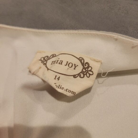 Mia Joy Girls Ivory Maxi Dress With Gold Embellished Bodice Flutter Sleeves & Fl - Picture 5 of 16